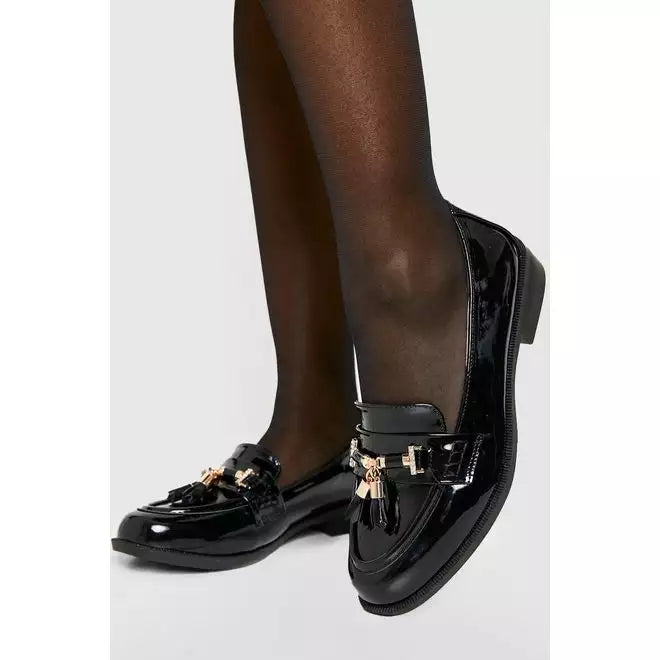 Patent Horsebit Tassel Loafers
