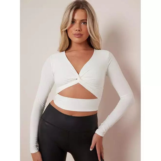 Twist Knot Cut Out Crop Top