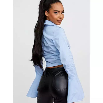 Corset Style Top With Bell Sleeves