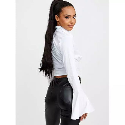 Corset Style Top With Bell Sleeves