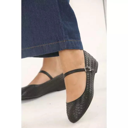 NUDE WOVEN MARY JANE BALLET