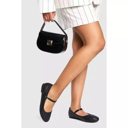 NUDE WOVEN MARY JANE BALLET