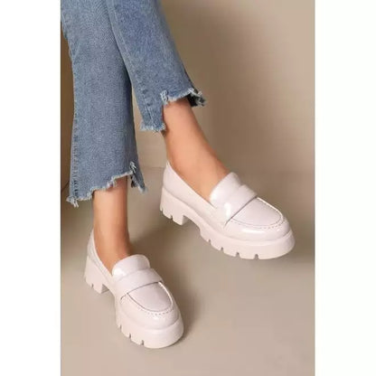 Leather chunky Slip on loafers