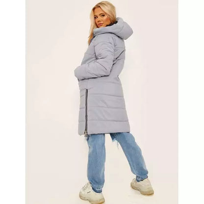 Long Sleeves Longline Padded Hooded Coat