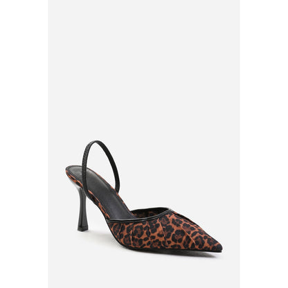 leopard satin heels