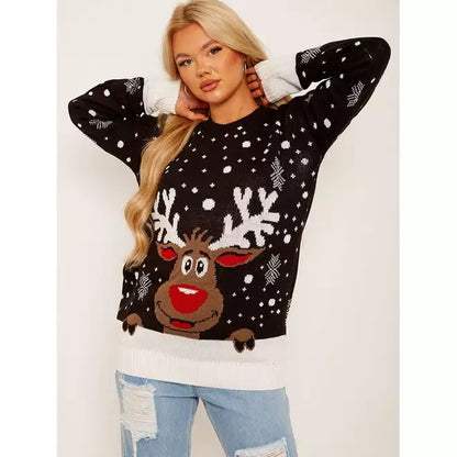 Christmas Rudolph Reindeer Snow Flake Jumper