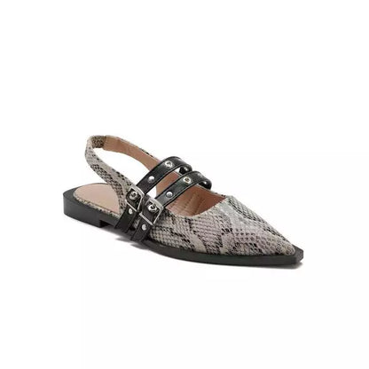 Snake pointed toe shoes