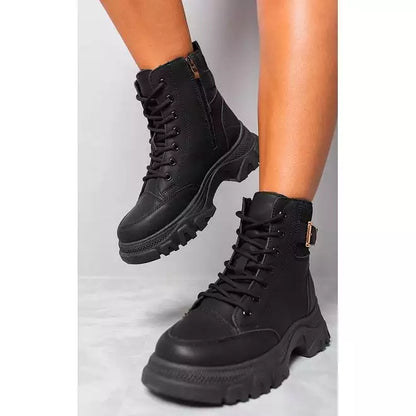 Lace Up Platform Ankle Boots