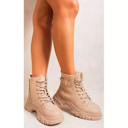 Lace Up Platform Ankle Boots