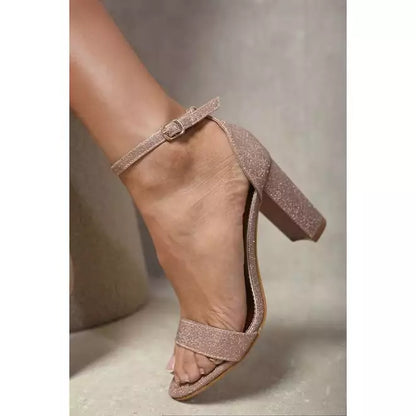 Glitter Block High Heels