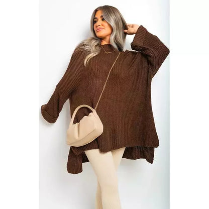Neck Oversized Open Shoulder Jumper