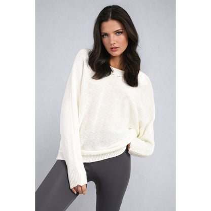 Neck Back Patterned Knitted Jumper