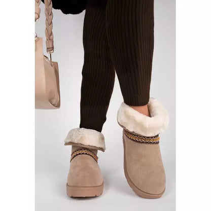 Embroidered Flat Ankle Boots