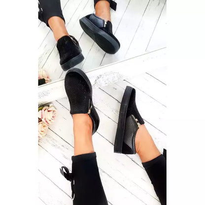 Suede Zip Pumps Trainers