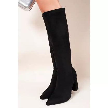 Heel Pointed Toe Knee High Boots