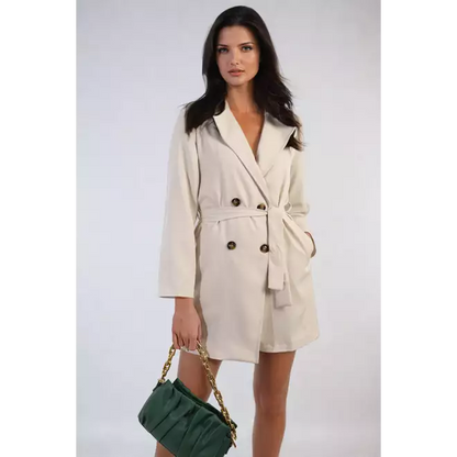 Waist Tie Button Detail Blazer Jacket