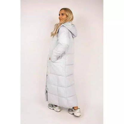 Padded Hooded Puffer Coat with Snap Button Detail