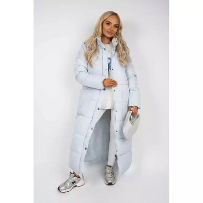 Padded Hooded Puffer Coat with Snap Button Detail