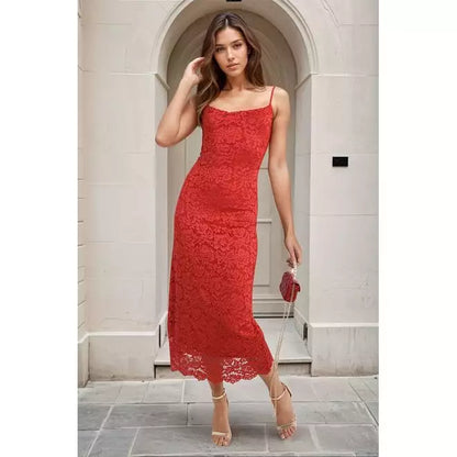 Floral Lace Midi Dress