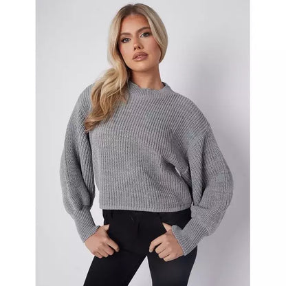 Oversized Cropped Knitted Jumper