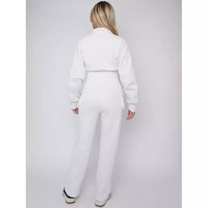 Fleece Velcro utility crop top and trousers co-ord