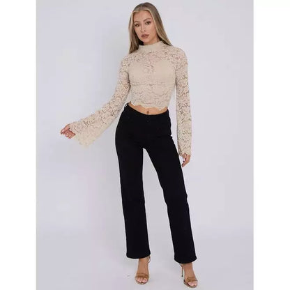 Padded Bust Lace Detail Crop Top