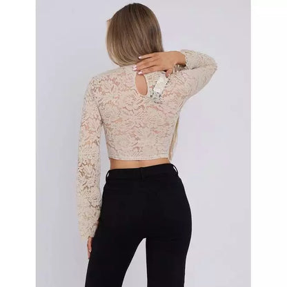 Padded Bust Lace Detail Crop Top