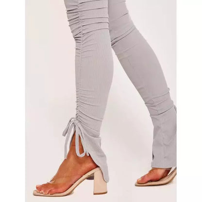 Ribbed crop top and trouser co-ord