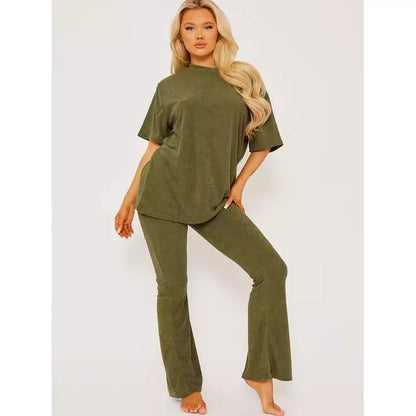 Oversized top and flare co-ord