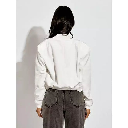 Satin Finish Cropped Bomber Jacket