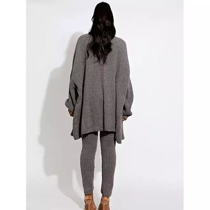 knit buttoned cardigan leggings co-ord