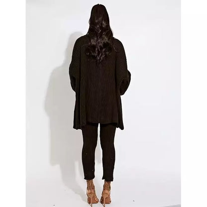 knit buttoned cardigan leggings co-ord